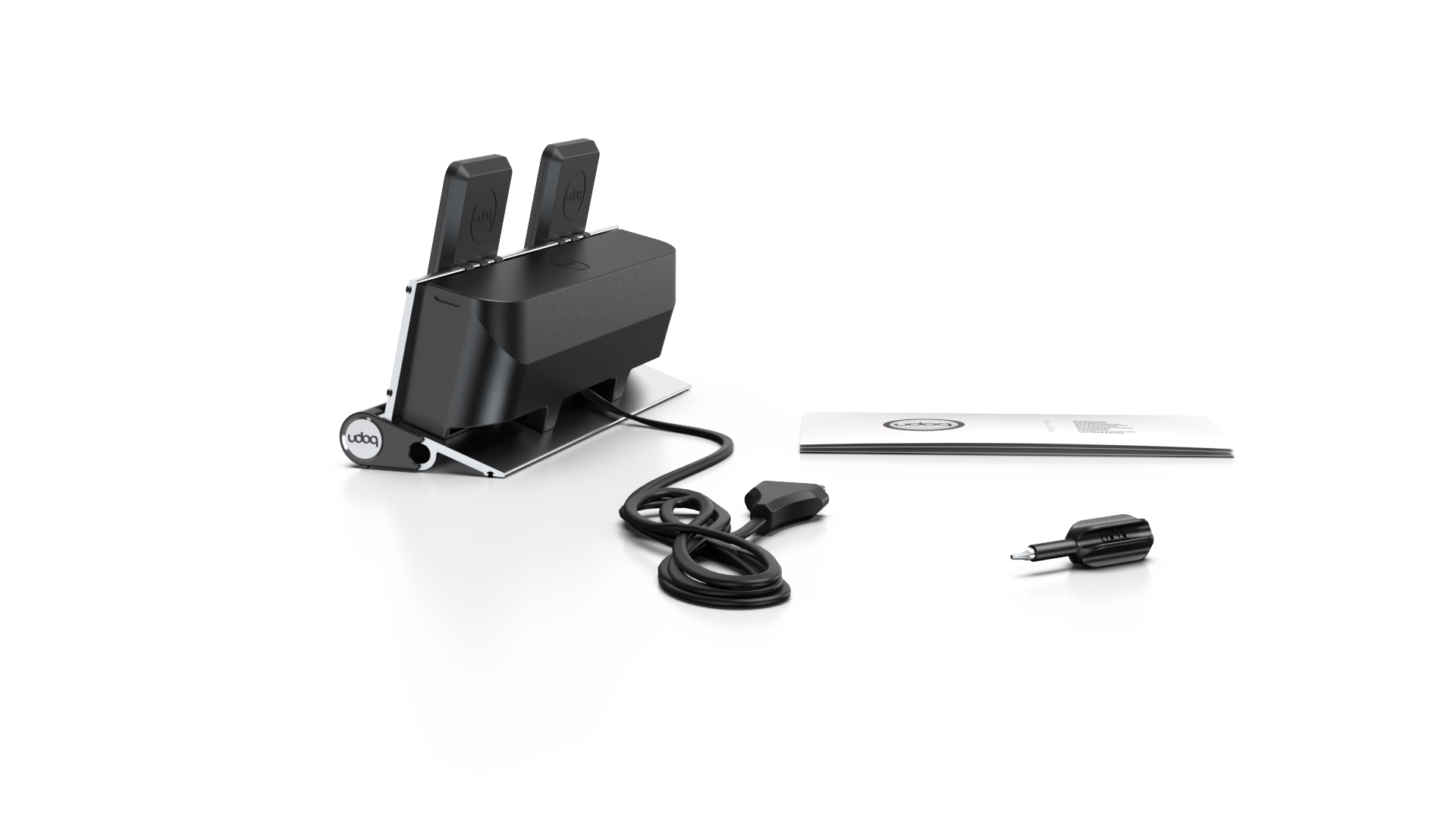udoq 250 MAGNETIC - 2 fach Ladestation gefräst und eloxiert aus solidem Aluminium
