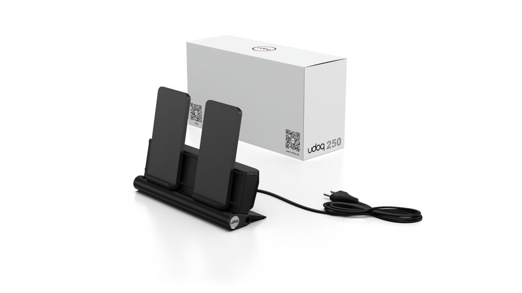 udoq 250 Wireless - 2 fach Ladestation gefräst und eloxiert aus solidem Aluminium