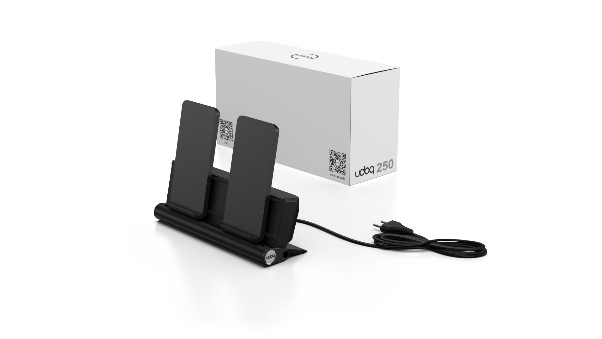 udoq 250 Wireless - 2 fach Ladestation gefräst und eloxiert aus solidem Aluminium
