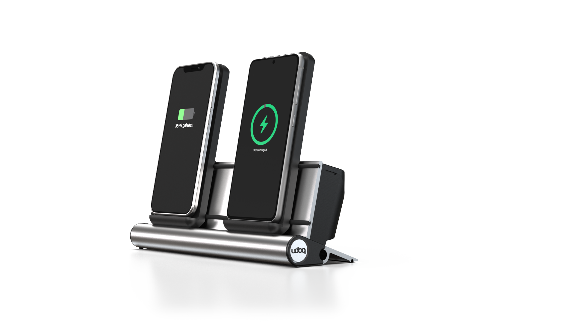udoq 250 Wireless - 2 fach Ladestation gefräst und eloxiert aus solidem Aluminium