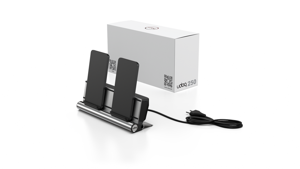 udoq 250 Wireless - 2 fach Ladestation gefräst und eloxiert aus solidem Aluminium