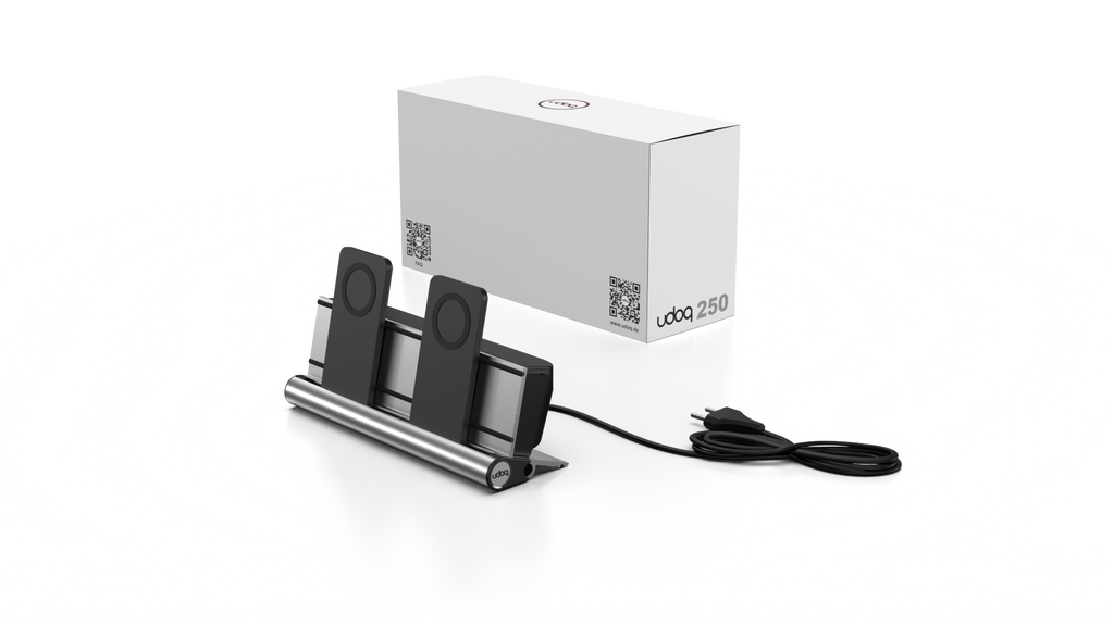 udoq 250 MAGNETIC - 2 fach Ladestation gefräst und eloxiert aus solidem Aluminium