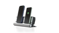 udoq 250 STARTER silber - 5 fach Ladestation gefräst und eloxiert aus solidem Aluminium. Exklusives Design mit patentierten verschiebbaren Anschlüssen. Lade platzsparend alle iPad, iPhone, AirPods, Apple Watch und Android Geräte mit bis zu 136W.