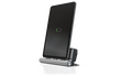 udoq 250 TABLET USB-C silber - 1 fach Ladestation gefräst und eloxiert aus solidem Aluminium. Exklusives Design mit patentierten verschiebbaren Anschlüssen. Lade platzsparend alle iPad, iPhone, AirPods, Apple Watch und Android Geräte mit bis zu 136W.