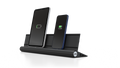 udoq 400 STARTER schwarz - 2 fach Ladestation gefräst und eloxiert aus solidem Aluminium. Exklusives Design mit patentierten verschiebbaren Anschlüssen. Lade platzsparend alle iPad, iPhone, AirPods, Apple Watch und Android Geräte mit bis zu 136W.