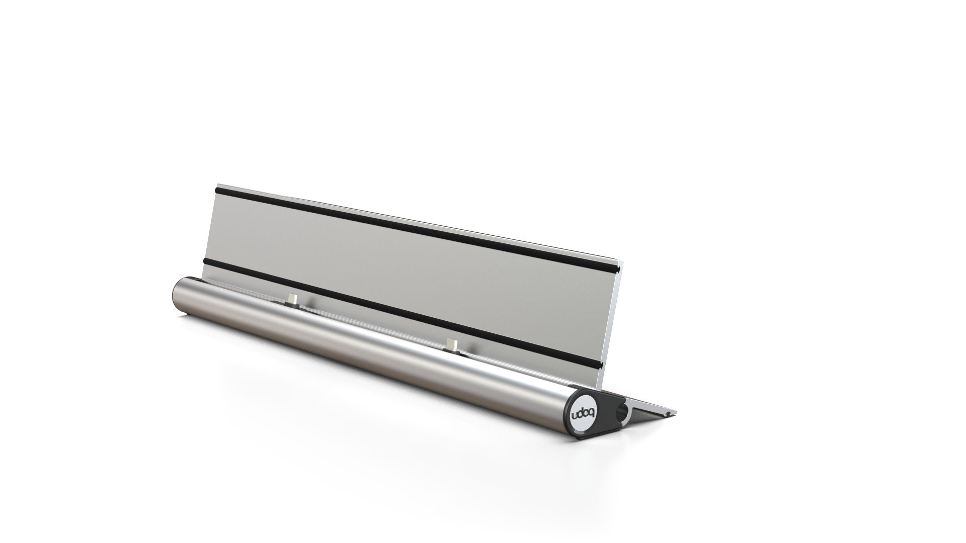 udoq 400 STARTER silber - 2 fach Ladestation gefräst und eloxiert aus solidem Aluminium. Exklusives Design mit patentierten verschiebbaren Anschlüssen. Lade platzsparend alle iPad, iPhone, AirPods, Apple Watch und Android Geräte mit bis zu 136W.