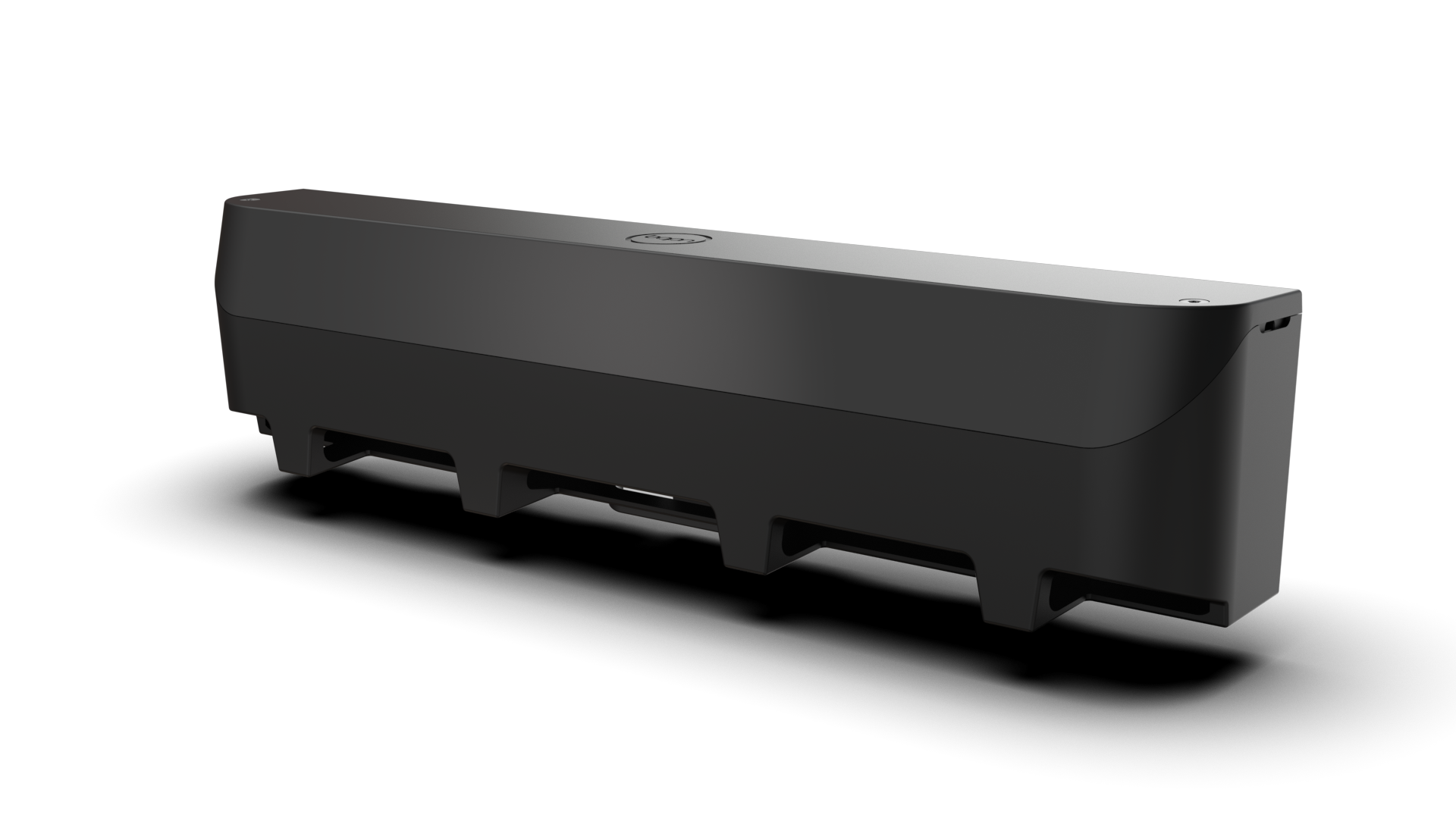 Kompakte Kabelmanagement-Box S in mattem Schwarz mit abgerundetem Deckel, Rückbelüftung und versteckten Kabelkanälen – perfekt zur ordentlichen Aufbewahrung von Ladegeräten und Netzteilen im modernen Büro