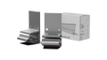 udoq Wandhalterung in silber - für eine absolut stabile Befestigung des udoq an jeder Wand. Träger mit Klemmplatten aus massivem Aluminium bilden über eine 4 fache Schraub-Klemmung eine schwingungsfreie Verankerung für alle udoqs.