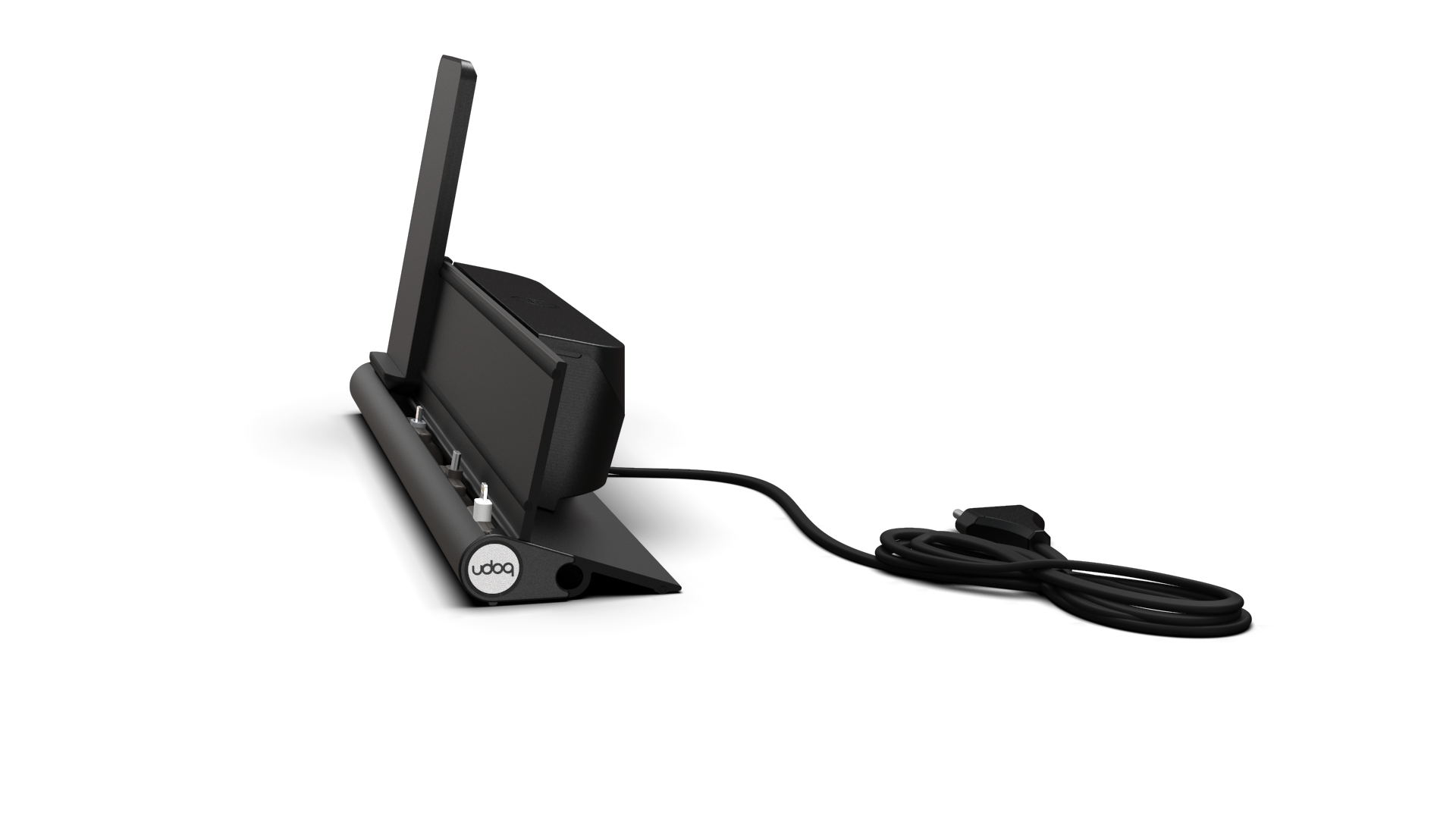 400 multi-charging station in black with wireless adapter and Lightning