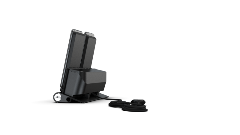 udoq Multi Ladestation für 2 Mobilgeräte mit Wireless Charging Pad