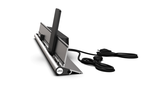 udoq Multi Ladestation in silber mit Apple Pen, Wireless Chargingpad und Apple Lightning Adapter