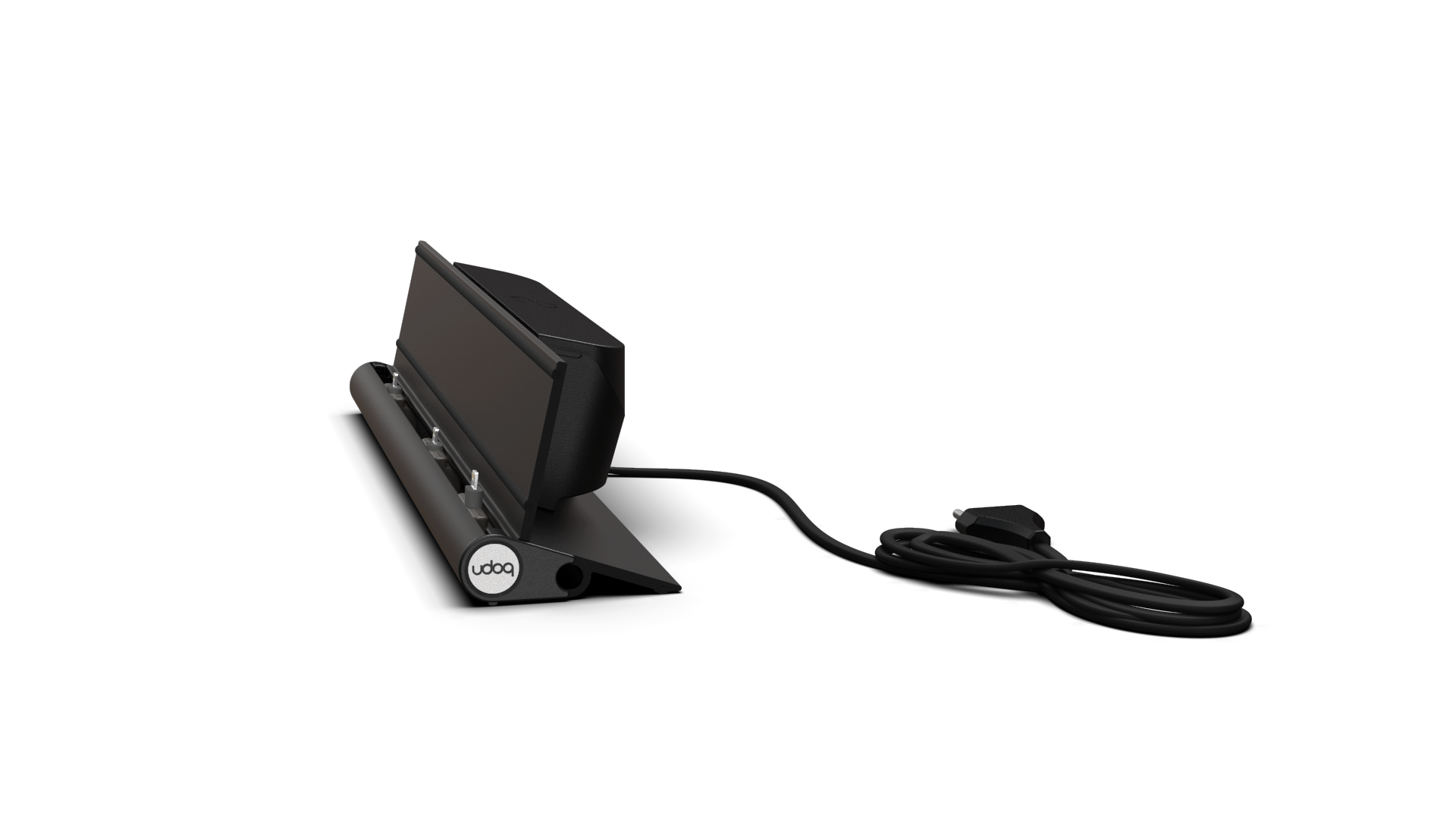 udoq Multi-charging station in black with Apple Lightning connectors