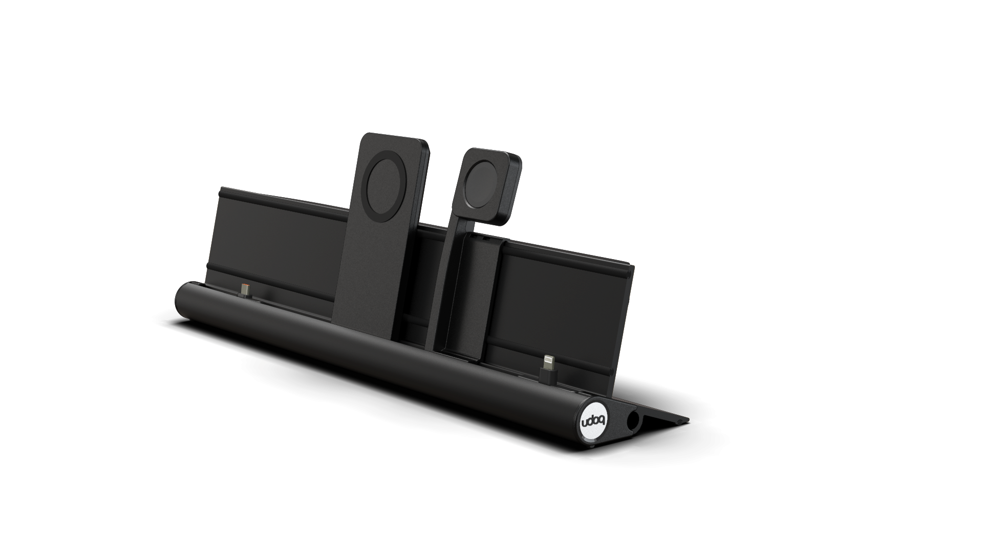 udoq Estación de carga múltiple 400 en negro con cargador MagSafe y Power Delivery, adaptador para Apple Watch