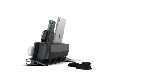 udoq Estación de carga múltiple 400 en gris oscuro con cargador MagSafe y Power Delivery, adaptador para Apple Watch
